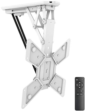 'myWall hl12wml pieghevole, motorizzata – Supporto da soffitto per tv a schermo piatto, 23 – 55 pollici (58 – 140 cm), fino a 30 kg Bianco