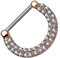 Piersando Piercing Ring Intimpiercing für Intimbereich Brustwarzen Brust Nippel Nippelpiercing Clicker mit Doppel Kristallen Rosegold 1,6mm