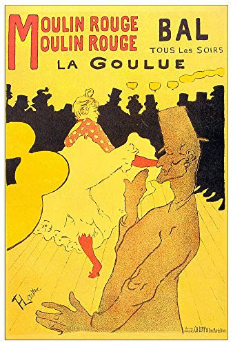 ArtPlaza TW91627 Toulouse-Lautrec - Moulin Rouge la Goulue Dekorative Paneele, Holz MDF, Multifarbiert, 90x135 Cm
