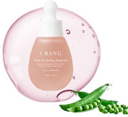 URANG Pink Everlasting Ampulle, Bio-Feuchtigkeitscreme unterstützt Elastizität und Lebendigkeit für Stumpfe Haut, natürliche, vegane Hautpflege für Damen und Herren, 300 ml