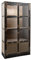MASSIVMOEBEL24.DE | Heavy Industry Vitrine aus Massivholz #243 | aus Mangoholz - braun, lackiert | mit 4 Fächern | 92x40x185 cm | Schrank Glasvitrine Hochschrank