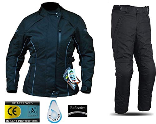 WinNet Completo tuta da moto femminile in cordura giacca e pantaloni per turismo (XL)
