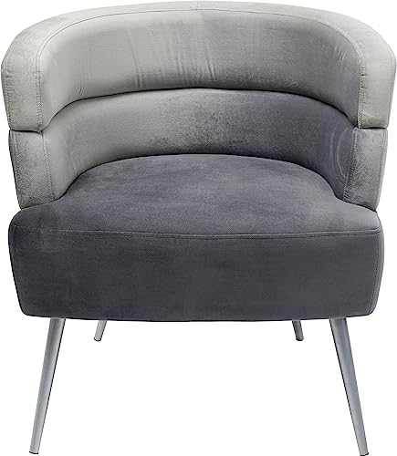 Kare Design Sessel Sandwich Grau, Cocktailsessel, Samtoptik, Schlafzimmer, Lounge, Relax, Stuhl, Wohnzimmer, Sofa, 71x65x64 cm (H/B/T)