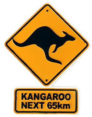 Magnet Australien 'Road Sign Australia/Känguru' Küchenmagnet, 8,5 cm (Australian Souvenir)