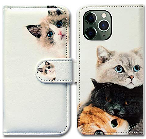 Bcov iPhone 11 Pro Max Wallet Case, Cute Brown Cat Leather Flip Wallet Case Cover with Card Slot Holder Kickstand For iPhone 11 Pro Max