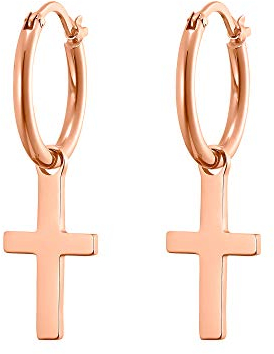 Heideman Ohrringe Damen aus Edelstahl rosegold farbend Ohrstecker hängend für Frauen mit Kreuz