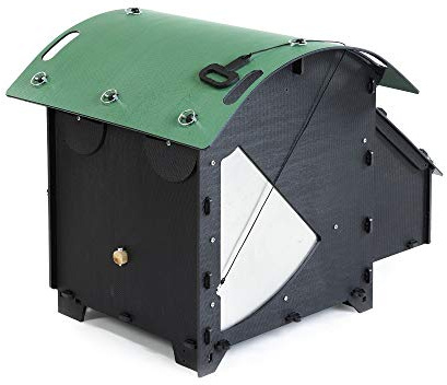 Green Frog Designs Small Chicken House - Green, Fox Proof Hen Cage for Small Animals & Poultry | Waterproof Backyard Hutch for Pets | Recycled Plastic | 2-4 Chicken Capacity | Removable Roof & Door