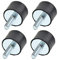 4 PCS Supporti in Gomma m8,Supporti in Gomma Antivibranti m8,Ammortizzatore Anti-vibrazione Bobine, isolatori silenziosi, per auto, barca(30 x 20mm M8 x23mm)