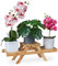Relaxdays Escalera Plantas, Estantería Macetas, 3 Baldas, para Ventana, Bambú, Soporte Flores, 17x51,5x15 cm, Natural