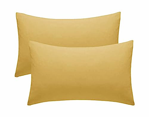Pillow Cases 2 Pack Ochre Pillow Covers 50X75CM Hotel Quality Microfiber (Ochre, 2 Pillow Cases)
