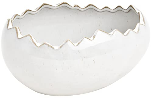 matrasa Dekoschale Osterei - Porzellan Eierschale Grau - Osterdeko Ostern Schale 16x7x10cm