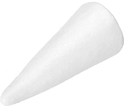 sourcing map Schaumstoffkegel für DIY Kunst und Handwerk, 12 x 5,5 cm Polystyrol-Kegel für Weihnachtsbaum, DIY Home Craft Project 1 Packung