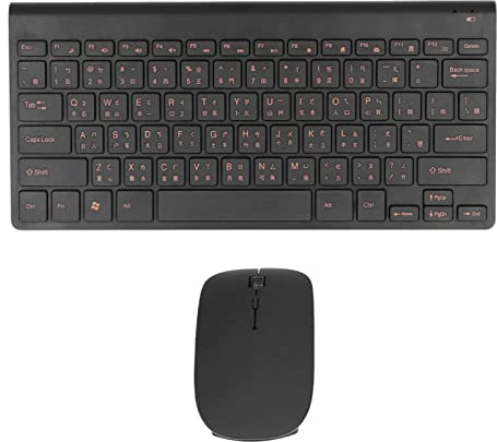 Bewinner Traditionelle Chinesische Tastatur mit 78 Tasten, Kabellose 2,4 G Tastatur und Maus Kombination, USB Kompakt Stummschaltung, Kabelloses Maus Tastatur Set, für