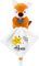KDO MAGIC - Personalisiertes Schmusetuch - Personalisiert mit einem Namen - Anpassbares Geschenk für Kinder - Geschenkidee zur Geburt, Baby, Geburtstag, Taufe (Motiv: Gelben Stern, Fuchs)