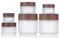 TUAKIMCE 6 Stück 15ml 30ml 60ml weiß mattiertes Glas Cremedose Leer Leerdose klarer Tiegel Leerdose Leere Nachfüllbare Behälter Glasbehälter mit Deckel Liner für Lotion, Creme, Kosmetik