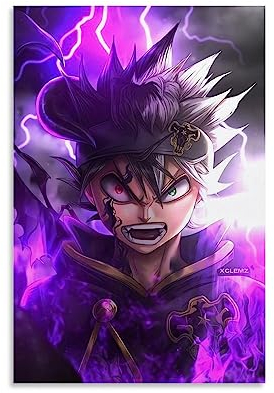 KHAMEO Black Clover Anime-Poster Noelle Yami Asta (34), Leinwand-Poster, dekoratives Gemälde, Leinwand-Wandposter und Kunstdruck, modernes Familienschlafzimmer-Dekor-Poster, 20 x 30 cm