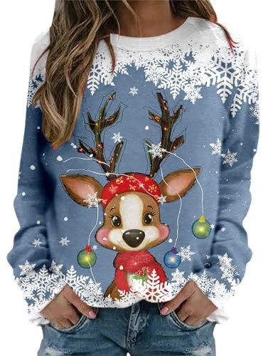 Pull Noël Femme, Ugly Pull Noel Rigolo Femme Hiver,Drole Pull de Noel Femmes,Pull Noel Moche,Pull Noel Famille Assortis,Pull Noel Famille,Noël Sweat Polaire Femme Hiver Chaud Sweatshirt