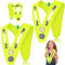 YOUYIKE 2 Stück V-Form Reflektorweste Kinder, Einhorn Warnweste Kinder, Sicherheitsweste, Kinder Reflektorweste Gelb, Stark Reflektierende Sicherheitsweste Kinder, für Sport, Laufen, Fahrrad