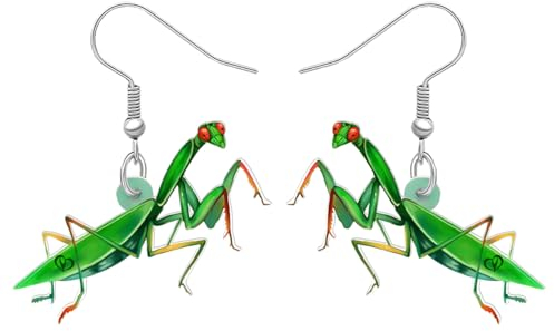 DALANE Acryl Lustige Gottesanbeterin Ohrringe Baumeln Tropfen Schmuck für Frauen Damen Mädchen Kinder Neuheit Geschenke Dekor Partei Charms (Limette)