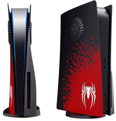 Cover Plates for PS5 Disc Edition, Faceplate with Cooling Vent, Precision Fit, Anti-Scratch, Easy to Install, Hard Shockproof Face Plate Cover Side Plate Shell for Playstation 5 Accessories(Black)