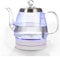 LYUXIANG Glass Electric Kettle,Fast Boil Quiet Glass Electric Kettle,Grade Stainless Steel,1.2L, 1500W,Blue Light Prompt,Automatic Poweroff,360°Rotation,Bass Hot Water,Energy Saving (Color : Clear, S