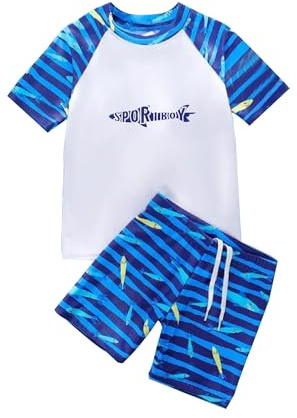 PAEHUIMT Badeshorts Jungen, Badeshirt UV Kinder, 2 Stück Set, Badehose, Schwimmshirt