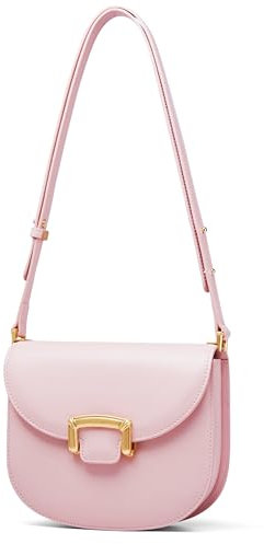 LAFESTIN Borse a tracolla piccole in pelle crosta per donna con tracolla regolabile Borse a tracolla con fessura per carte di credito (Rosa)