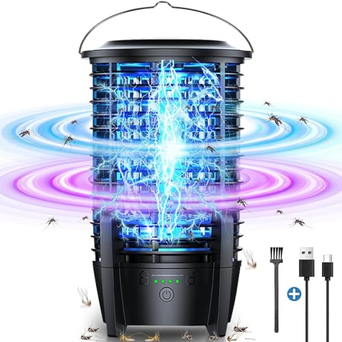 Mutree Lampe Anti Moustique, 720 °UV Tueur d'Insectes Électrique USB Rechargeable avec éclairage LED, IPX4 Étanche Anti Insectes Répulsif Efficace Portée 100m² pour Chambre, Cuisine, Entrepôt, Gardin