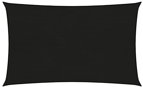 LAPOOH Sonnensegel, Sichtschutz Balkon, Balkon Sonnenschutz, Sonnenschutzsegel,Regenschutz Balkon, Seitenmarkise, Sichtschutz Terrasse, 160 g/m² Schwarz 3x5 m HDPE