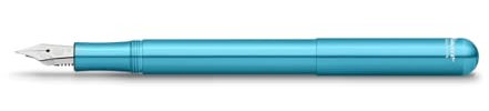 Kaweco COLLECTION Füllfederhalter Liliput Blue I Exklusiver Füllhalter aus Aluminium für Tintenpatronen mit Stahlfeder 12,4 cm I Federbreite: B (Breit)