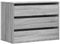 vidaXL Kommode, Sideboard mit 3 Schubladen, Schubladenschrank Schrank für Wohnzimmer, Anrichte Flurschrank Beistellschrank, Grau Sonoma Holzwerkstoff