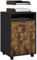 HOMCOM Cassettiera da Ufficio Portadocumenti a 4 Ruote con Ripiano Aperto e 2 Cassetti, Mobiletto da Ufficio in Legno e Metallo, 40x35x60 cm, Marrone e Nero