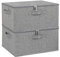 ENUMAIL Underbed Storage Boxes with Lid, Foldable Bed Sheet Basket, Home Cube Bins for Organizing Clothes, Shoes, Blankets, Pillows, 40x30x20cm, Grey, 2 Pack