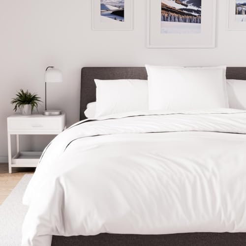 Soleil d'ocre, Housse de Couette en Polycoton 240x220 cm Percale Blanc