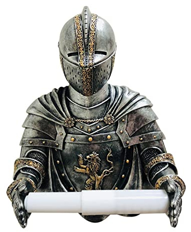 Toilettenpapierhalter für mittelalterliche Statue, Ritter zur Wandmontage, dekorativer Papierrollenhalter im Gothic-Stil, langlebig
