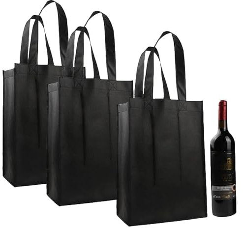 KGJAXF 3-Pack Insulated Wine Carrier Bags, Holds 6 Bottles for Picnic Camping Party, Leak-Proof Beverage Holder with Reinforced Handles, Gift-Ready Set for Beer Champagne Drinks