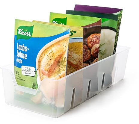 KONZEPT Gewürz Organizer für Schrank, Stapelbarer Gewürze Aufbewahrung, Gewürzbehälter aus Plastik, Gewürzorganiser Küche, transparent