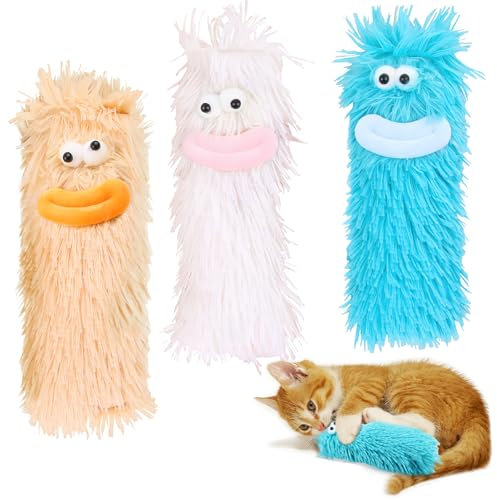 dellyy Herbe a Chat Jouet, Jouets Chats Intérieur, Lot de 3 Jouets pour Chat, Peluche Jouet Chat, Chat Jouet Interactif, Coussin Herbe à Chat, Jouets Adorables Parfumés Chat, Jeux Chat Appartement