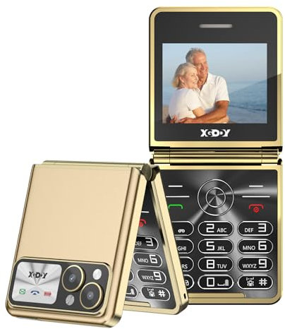 S200 Big Button Unlocked Flip Phone for Seniors, Easy to Use Basic GMS Mobile Phone, 1300mAh Battery, Type-C Port, Dual SIM, 2.4 Color Display, FM Radio, Flashlight, Bluetooth-Gold