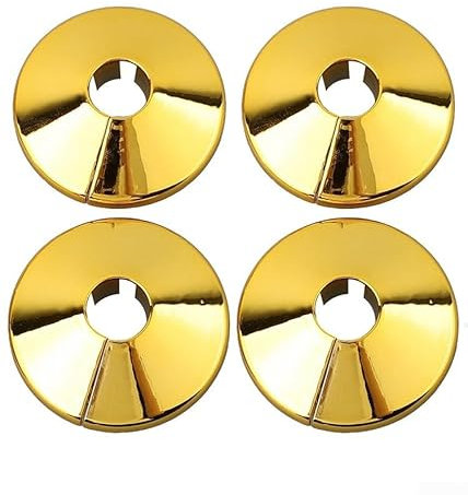 Bebykilemi 4Pcs Radiator Pipe Hole Collars Cover, Gold Plastic Radiator Pipe Covers, Gold Pipe Collars, for 15Mm Diameter Pipes