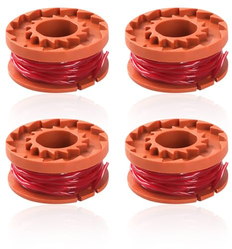 LLFYXM 4 Pcs Strimmer Spool, Lawn Mower Grass Trimmer Spool Replacement WA0010, 10ft 0.065 inch Autofeed Replacement Spool Trimmer Line for Worx WG150 WG151 WG160 to WG180
