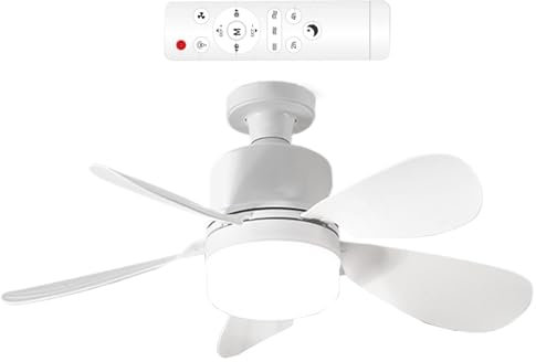 LED Ventilador De Techo Con Luces, 24W Silencioso Ventiladores De Techo De Luz, 3 Velocidades Pequeño Desmontable Lámpara De Techo, Iluminación Inteligente Dormitorio Ventilador De Techo Para Garaje