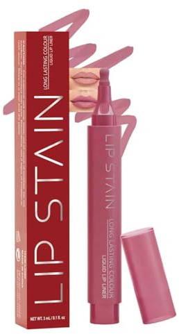 Lipliner Lip Stain Mark Pen Matte, Nude Rose Lip Contour Liner Wasserfest | Hochpigmentiert und Seidige Lippenkonturenstift Langanhaltender, Not-Stick Cup, Natürlicher Tattoo-Effekt Lippen Makeup Stift
