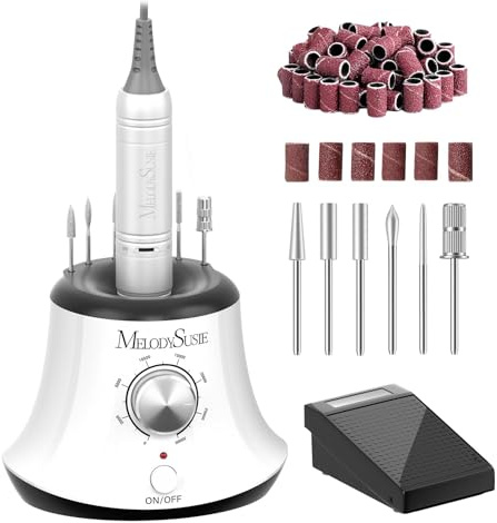 MelodySusie Ponceuse pour Ongles SC320I pour Prothésistes Ongulaires | 30000 tr/min, Porte-Embouts Intégré, pour Stylisme Ongulaire & Retrait du Gel, Contrôle par Pédale, pour Salon & Maison