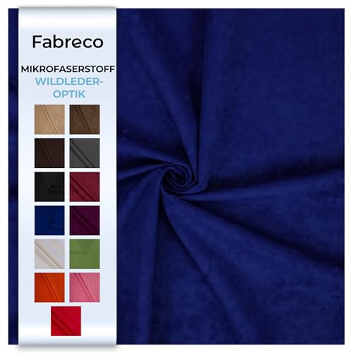 Fabreco ALVELLA Microfaser 5 M x 148 cm, Verlours, Möbelstoff, Polsterstoff, Dekostoff, Uni, Meterware - Blau