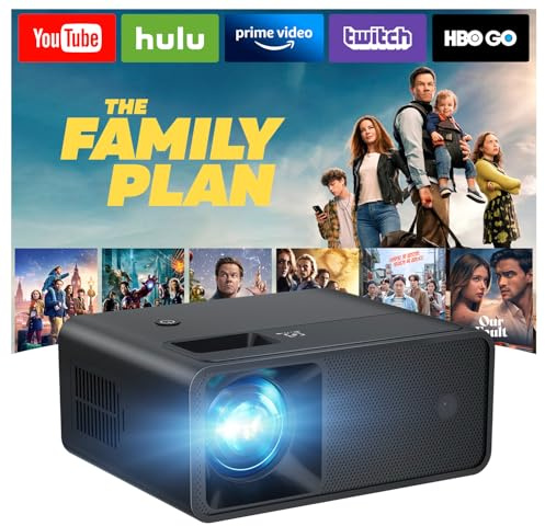 CiBest Mini Projector, Upgraded Full HD 1080P, Portable Mini Film Projector, Compatible with iOS/Android/Windows/TV Stick/Box/USB/HDMI