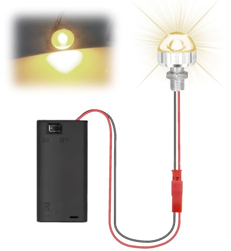 Puppenhaus Beleuchtung Mini LED Licht Optional Rot/Gelb/Blau/Grün/Lila/Weiß mit AA-Batteriehalter & Schalter, Micro LED Kleine Krippenlicht für DIY Ledmodellbau Wichtel Mikrohaus (Weißes Licht)