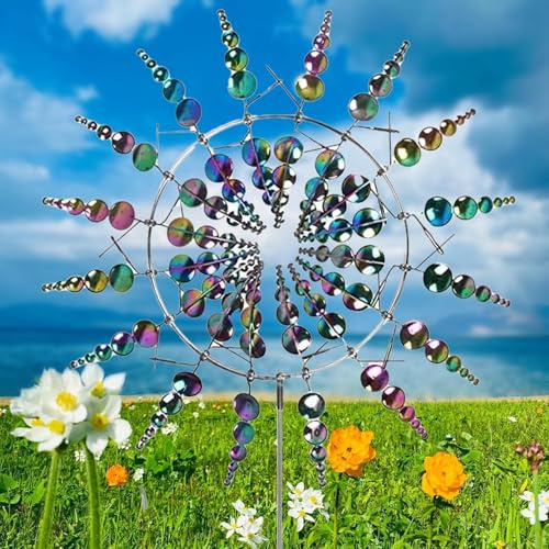 Einzigartige Und Magische Metall Windmühle, Magische Windmühle, Windbetriebene Kinetische Skulptur, Metall-Wind-Spinner, Me-Tall-Wind mühle, Einzigartige Me-Tall Wind mühle, für Patio Rasen, Garten