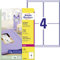 AVERY Zweckform L7769-40 Hochglanz-Etiketten (160 Glossy Aufkleber, 99,1x139mm auf A4, selbstklebend, bedruckbar, hochglänzendes Papier zur Produktkennzeichnung, für Laser-Drucker) 40 Blatt, weiß