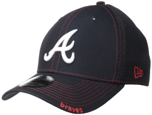 MLB Atlanta Braves Neo Fitted Baseball Cap, Medium/Large, Navy